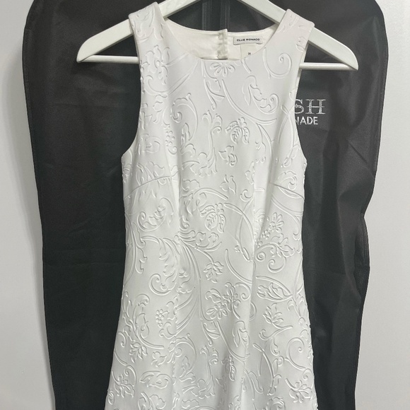 Club Monaco - Floral Scuba White Dress - Size 00 - Sleveless, Backless, Cocktail - Picture 1 of 5